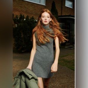 Zara knit skater dress (gray marl)